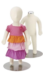 3 Month Old Flexible Child Mannequin Child Mannequin made of Bendable Fabric & Foam in white. Very durable and excellent for high-traffic areas or trade shows.