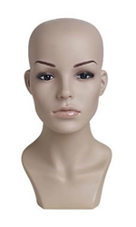 Realistic Female Plastic Mannequin Head with Base