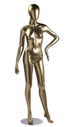 Metallic Gold Female Egghead Mannequin