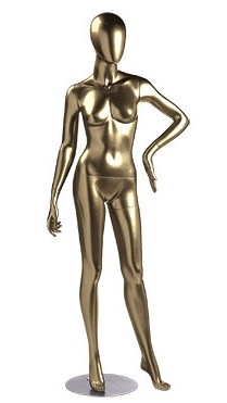 Metallic Gold Female Egghead Mannequin