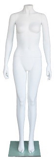 Matte White Headless Female Mannequin Arms at Side