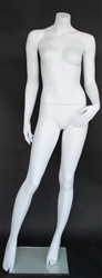 Matte White Female Headless Mannequin Hand on Hip