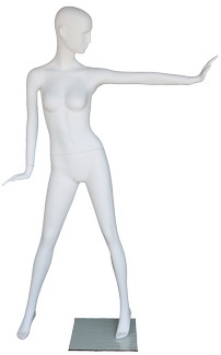 Vicki Matte White Abstract Female Mannequin - Hand Out Stop Pose