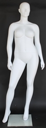 Matte White - Female Plus Sized Abstract Head Mannequin