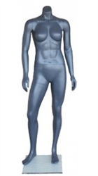 Headless Athletic Build Matte Grey Female Mannequin from ZingDisplay.com