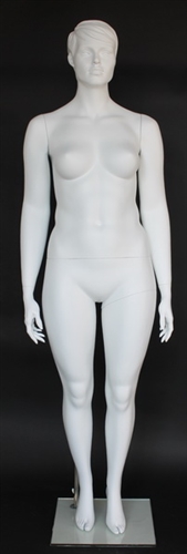 Matte White Plus Size Realistic Female Mannequin
