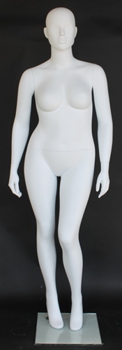 Matte White - Female Plus Sized Abstract Head Mannequin