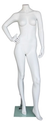 Matte White 5' 5" Headless Female Mannequin - Right Hand on Hip