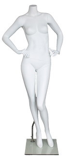 Matte White 5' 5" Headless Female Mannequin - Hands on Hips