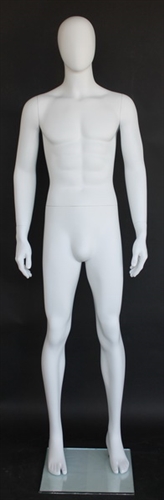 6'2" Matte White Egghead Male Mannequin