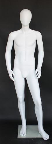 Matte White Male Egghead Mannequin 5'7" Height