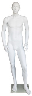 Teenage Male Matte White Abstract Mannequin