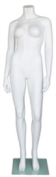 Matte White 5' 4" Headless Female Mannequin - Arms By Side