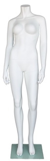 Matte White 5' 4" Headless Female Mannequin - Arms By Side