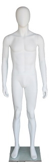 5'8" Abstract Egghead Matte White Male Mannequin