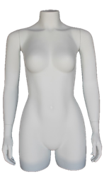 Matte White Fiberglass Female Torso Form with Arms