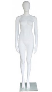 6' Matte White Fiberglass Female Egghead Mannequin