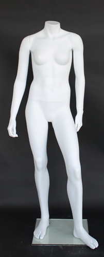 Matte White Female Headless Mannequin Small Adult or Junior 5' Height