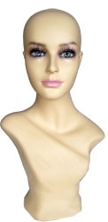Fleshtone Female Mannequin Head with Makeup