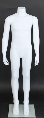 Headless Male Child Mannequin in White from Zing Display