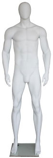 Matte White Athletic Egghead Male Mannequin