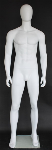 Matte White Athletic Egghead Male Mannequin