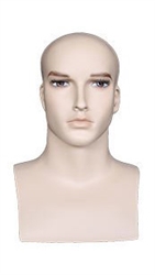 Photo: Realistic Light Fleshtone Male Display Head | Hat Display Form | head forms | hat mannequin