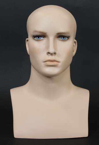 Photo: Realistic Light Fleshtone Male Display Head | Hat Display Form | head forms | hat mannequin