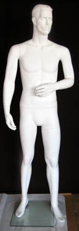 Matte White Abstract Small Size Male Mannequin - 5'8" Tall