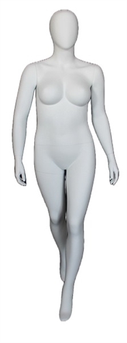 Matte White Plus Sized White Female Mannequin Walking Pose  from www.zingdisplay.com