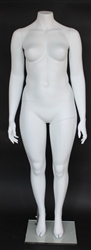 Matte White Female Headless Mannequin Plus Size