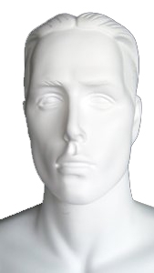 13.5 in H Matte White Male Head Mannequin Bust Form Display Mannequin  MH8-WT