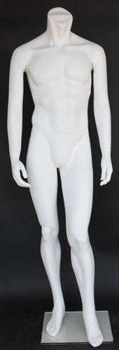 Matte White Male Headless Mannequin 5'8" Height