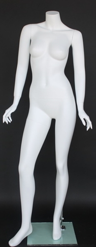 Matte White Female Headless Mannequin Stylish Pose