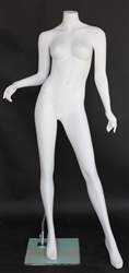 Matte White Female Headless Mannequin Elbow on Hip