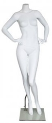 Matte White Female Headless Mannequin Hand On Hips Stylish