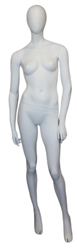 Matte White Female Egghead Mannequin left foot forward