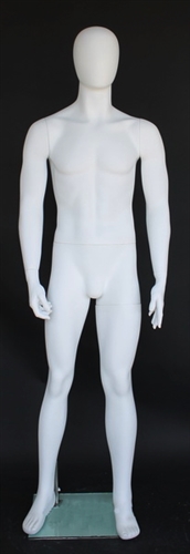 6'2" Abstract Matte White Toned Egghead Mannequin