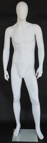 6'3" Abstract Matte White Toned Egghead Mannequin