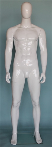Gloss White Athletic Egghead Male Mannequin