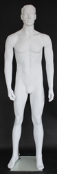 6'2" White Realistic Fiberglass Male Mannequin
