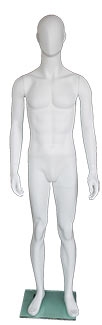 Matte White Male Egghead Mannequin Small Size 5'11" Height