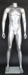 Silver Male Headless Mannequin 5'6" Height
