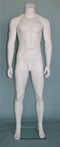 Matte White Male Headless Mannequin Muscular