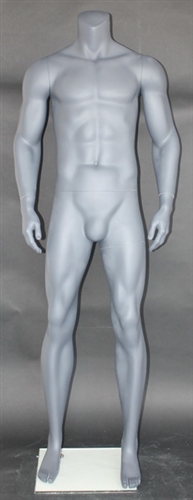 Grey Male Headless Mannequin Athletic Stance