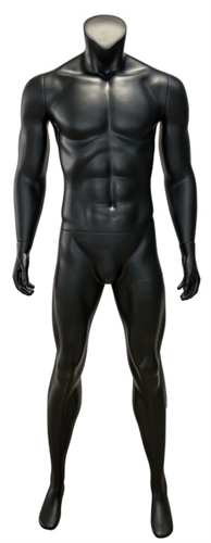 5'8" Headless Male Mannequin Matte Black
