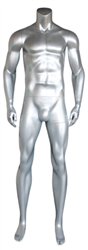 5' 11" Headless Male Mannequin Matte Silver