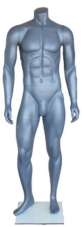 Grey Male Headless Mannequin Athletic Stance