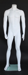 Matte White Male Headless Mannequin Muscular