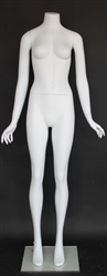 Matte White Female Headless Mannequin Hands by Side